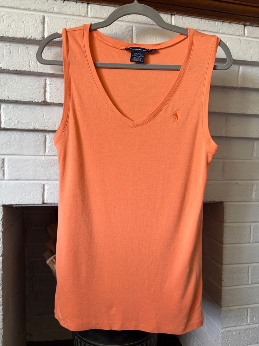 Ralph Lauren Orange V-Neck Tank Top